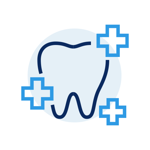 Icon of Tooth with Medical Crosses