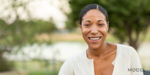 African American Women Smiling Outdoors