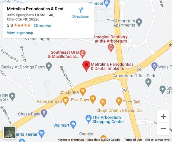 Metrolina Periodontics & Dental Implants Map